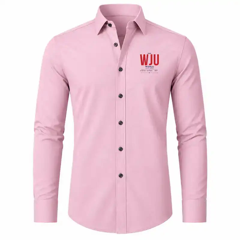 Wonju Airport (WJU) Shirts - Long Sleeve Shirt - Tag - Pink