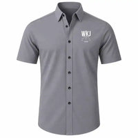 Thumbnail for Wakkanai Airport (WKJ) Shirts - Short Sleeve Shirt - Tag Custom - Gray + NAME