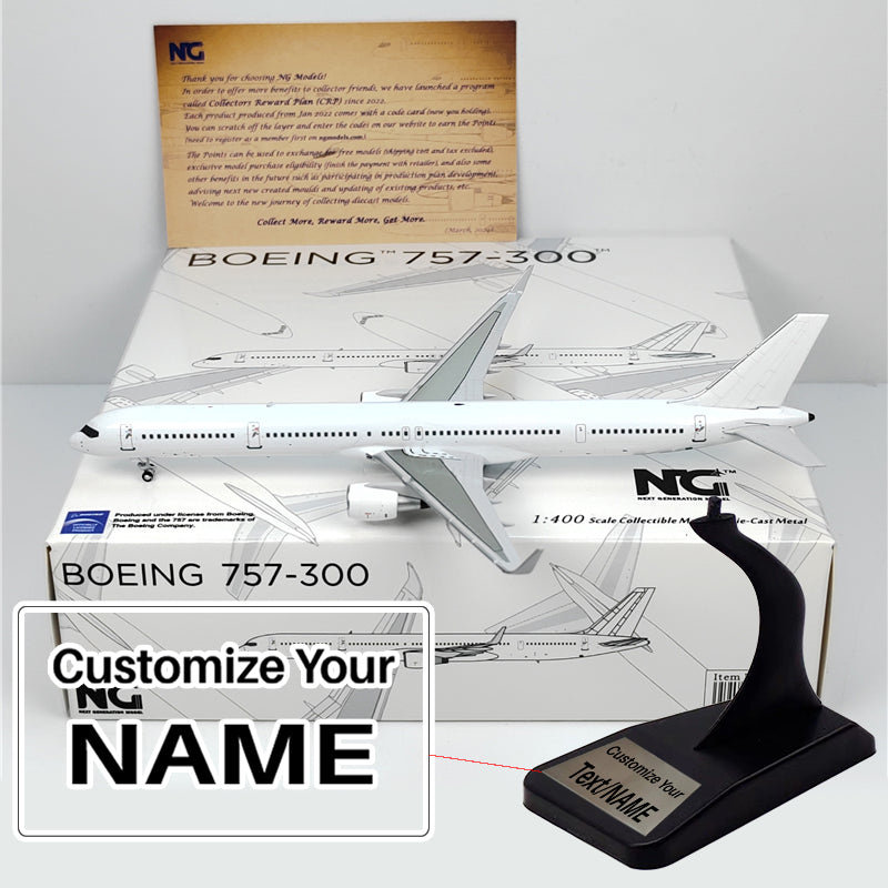 White Boeing B757-300 Airplane Model (1:400 Scale)