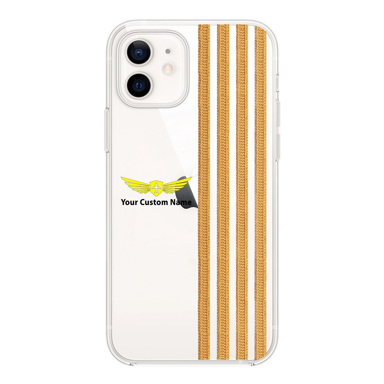 Custom Name + Special "GOLDEN" Epualettes (4,3,2 Lines) Designed Transparent Silicone iPhone Cases