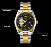 Thumbnail for Fully Automatic Mechanical Moon Phase Hollow Bottom Waterproof Watch