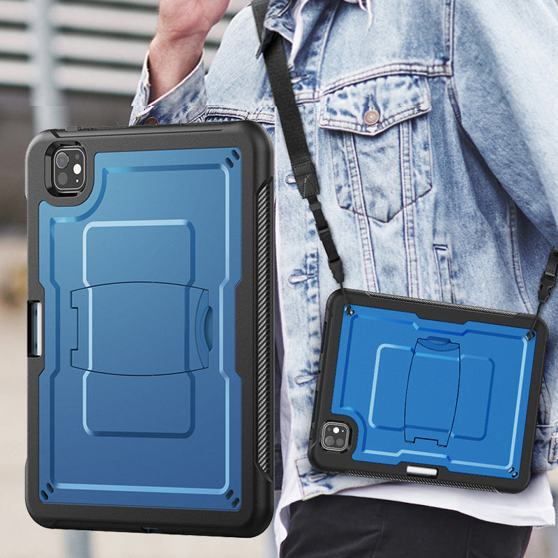 PC Shoulder Strap Shockproof Stand Tablet Cover (Silicon) for iPad Air