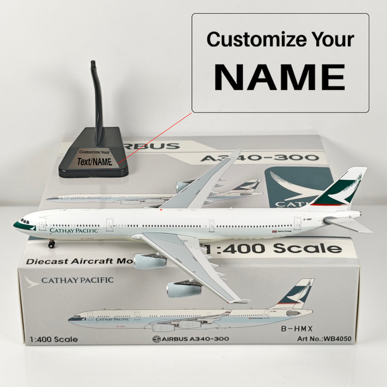 Cathay Pacific Airbus A340-300 B-HMX  Airplane Model 1/400 Scale