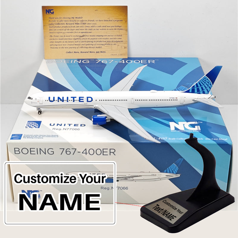 United Airlines Boeing B767-400ER N77066 Airplane Model (1:400 Scale)