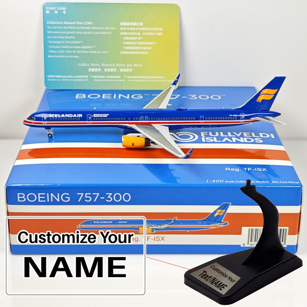ICELAND AIR Boeing B757-200 N757AF Airplane Model (1:400 Scale)