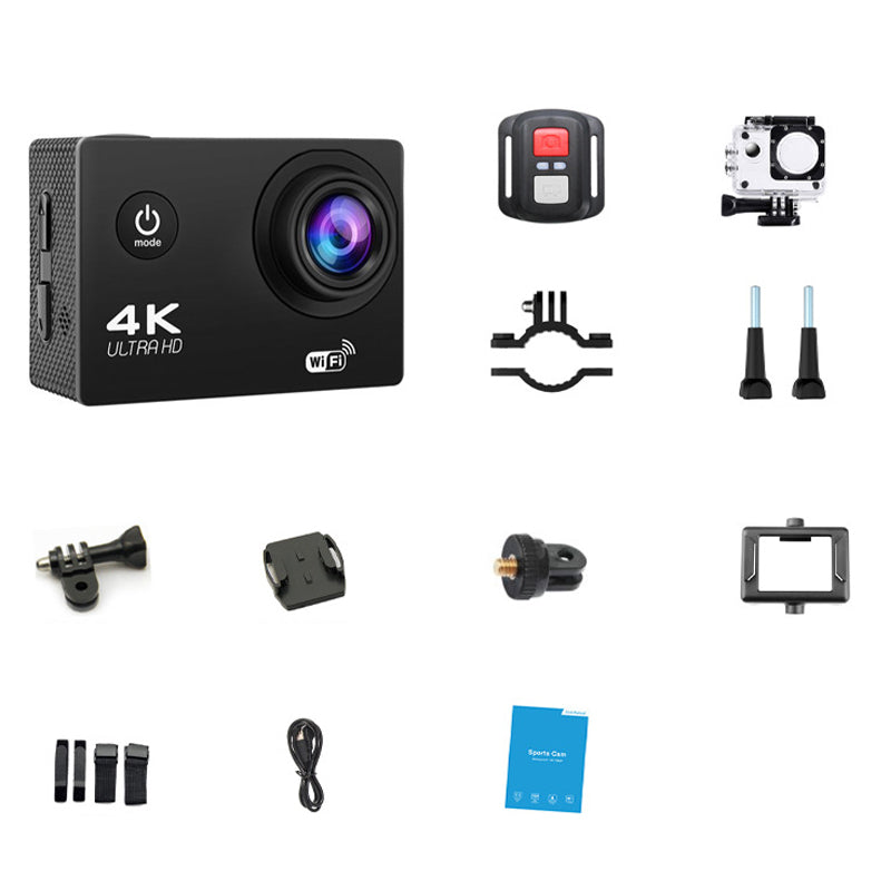 4K Waterproof WiFi Head - Mounted Sports Camera With 16GB card