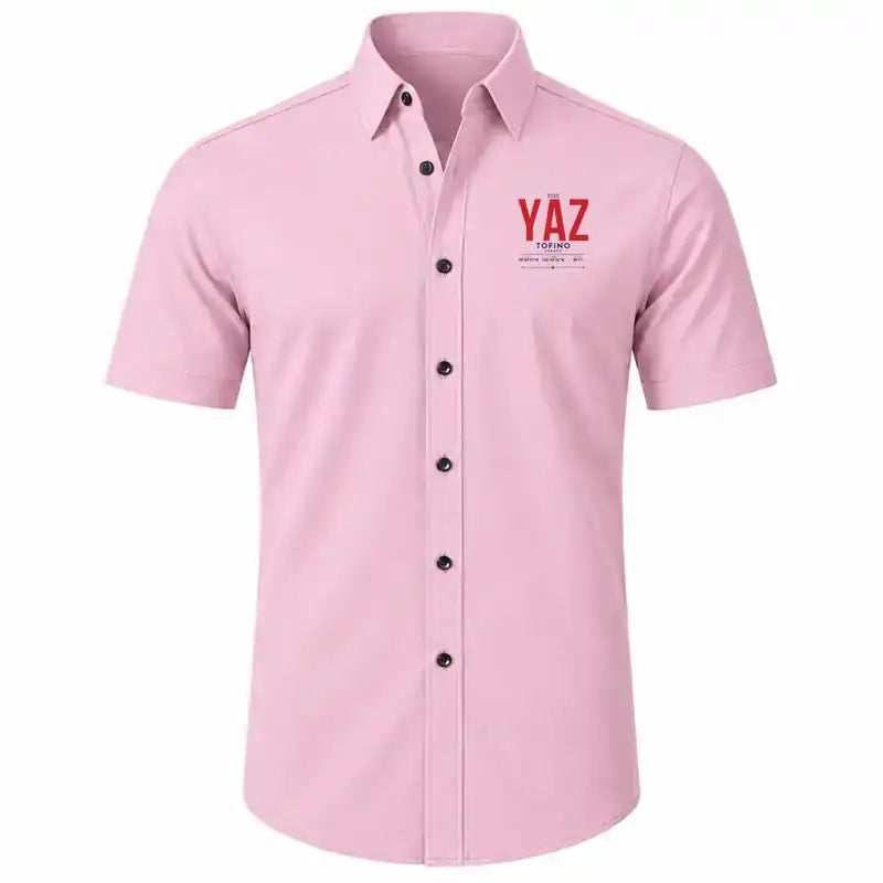 Tofino Long Beach Airport (YAZ) Shirts - Short Sleeve Shirt - Tag - Pink