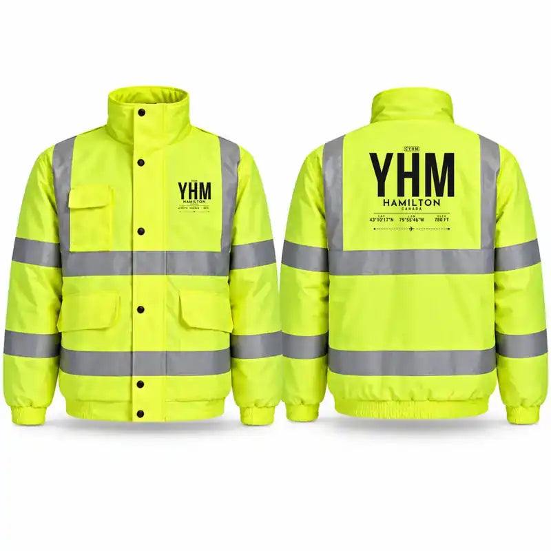 John C. Munro Hamilton International Airport (YHM) Reflective Winter Jackets - Tag - Fluorescent Yellow