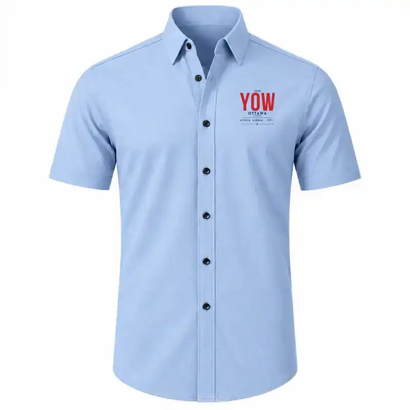 Ottawa Macdonald-Cartier International Airport (YOW) Shirts - Short Sleeve Shirt - Tag - Light Blue
