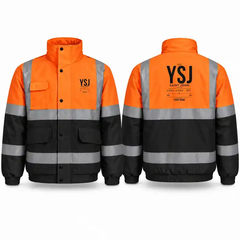 YSJ - Tag Custom - Reflective Winter Jacket - Orange & Navy