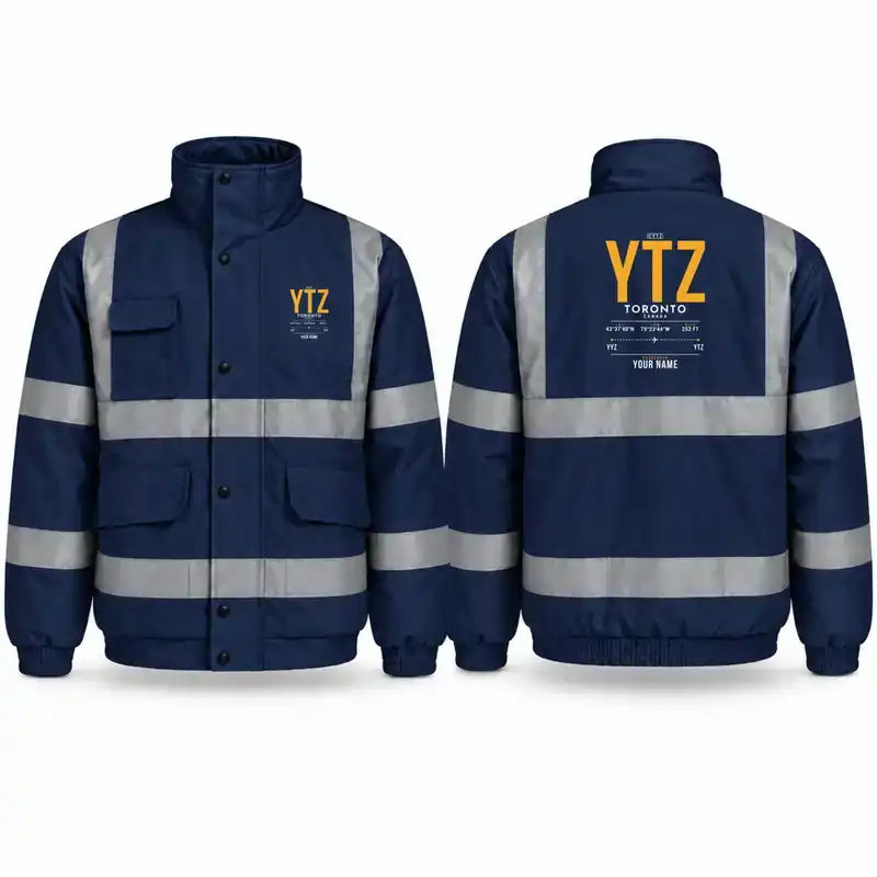 YTZ - Tag Custom - Reflective Winter Jacket - Navy Blue