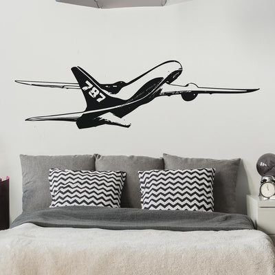 Cruising Boeing 787 (3) aviation themed wall sticker, weather-resistant vinyl.
