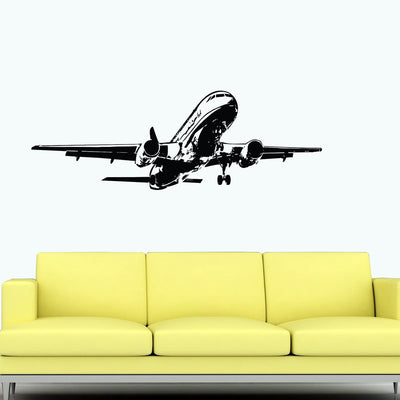 Climbing Airbus A320 aviation themed wall sticker, weather-resistant vinyl.