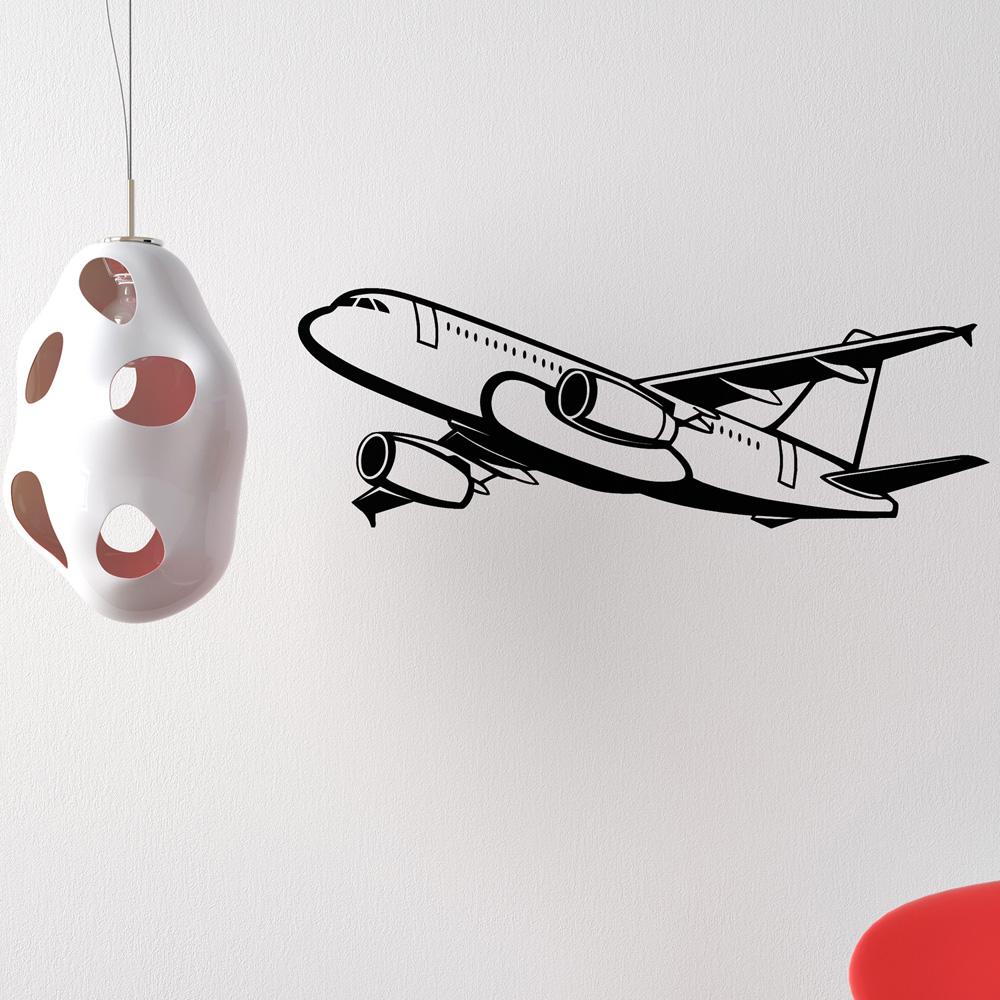 Amazing Silhouette of Airbus A320 Designed Wall Sticker Pilot Eyes Store 