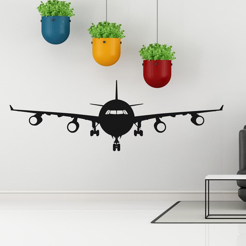 Face to Face with 4 Engine Jet Designed Wall Sticker Pilot Eyes Store 
