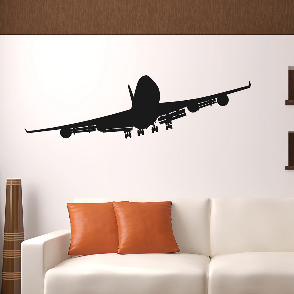 Amazing Boeing 747 Silhouette Designed Wall Sticker Pilot Eyes Store 