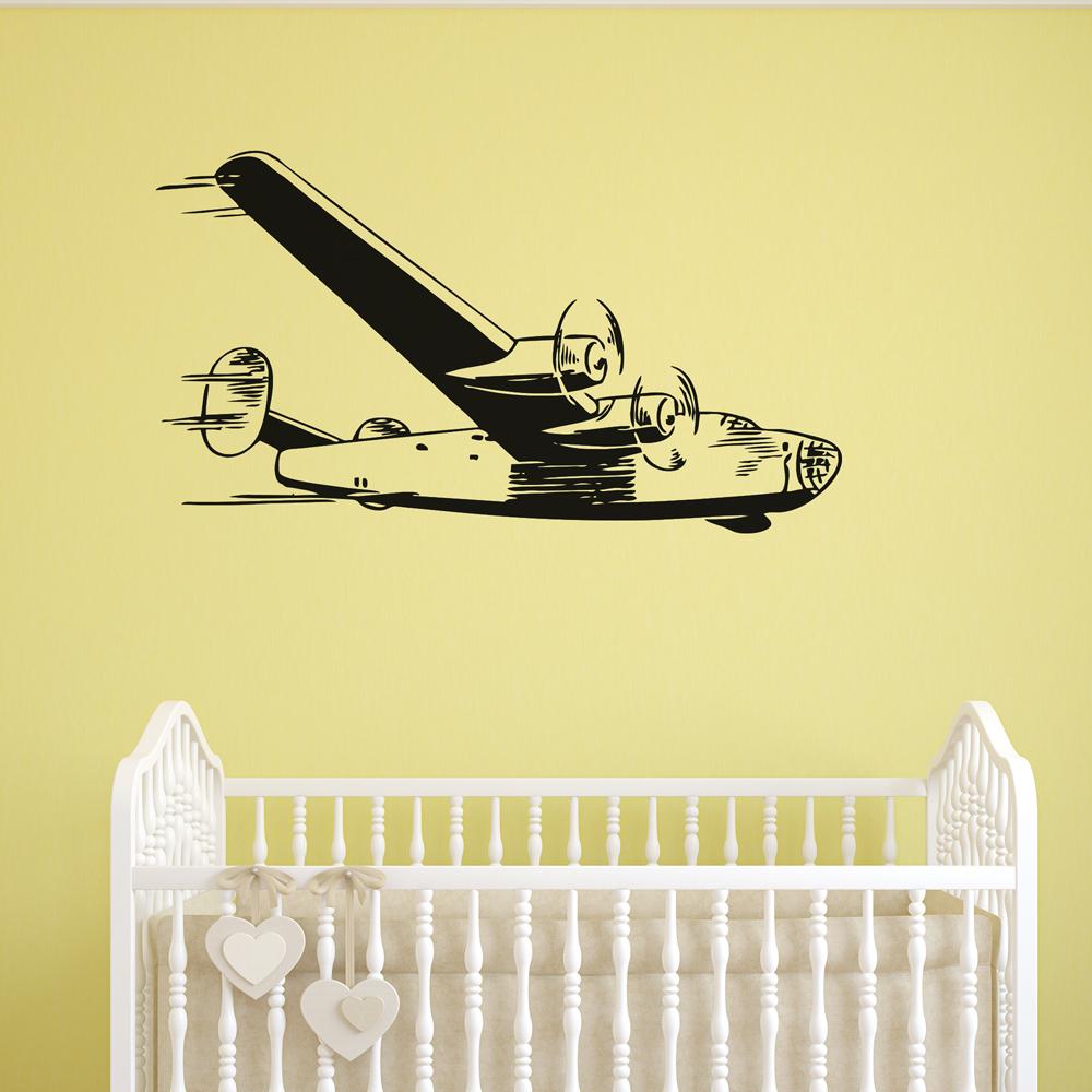 Vintage Old Aircraft Designed Wall Sticker Pilot Eyes Store 