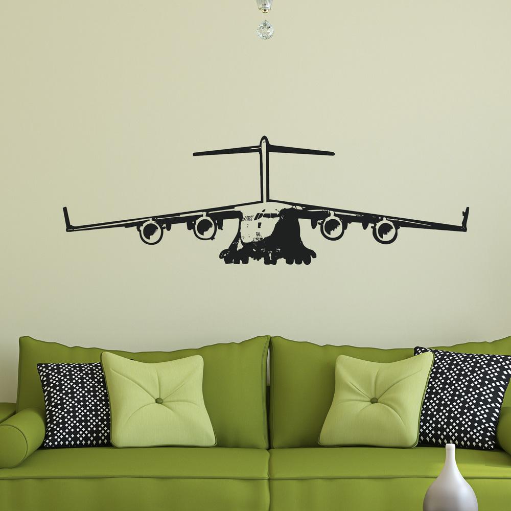 Face to Face with Military Cargo Aircraft Designed Wall Sticker Aviation Shop 