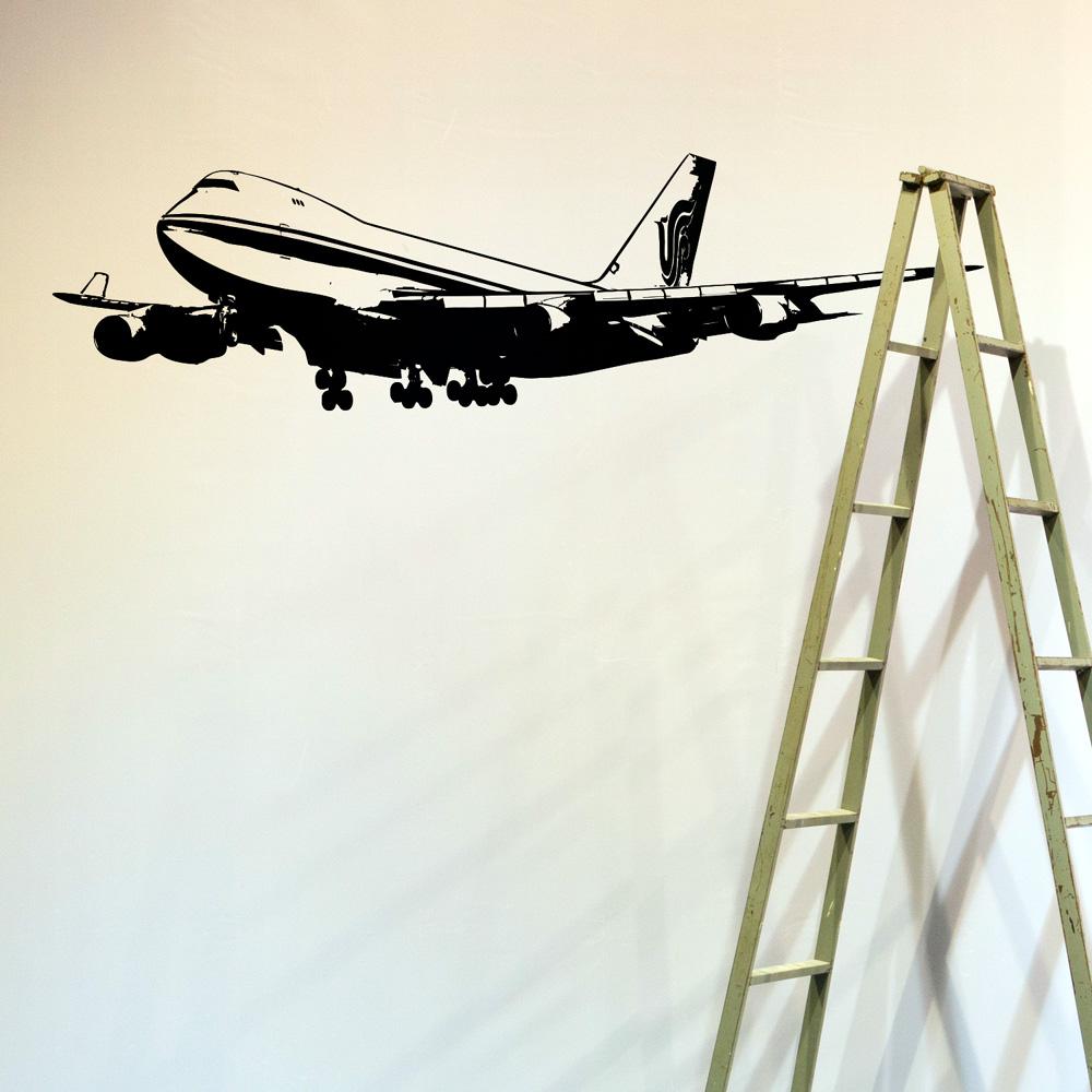 Boeing 747 on Approach Designed Wall Sticker Pilot Eyes Store 