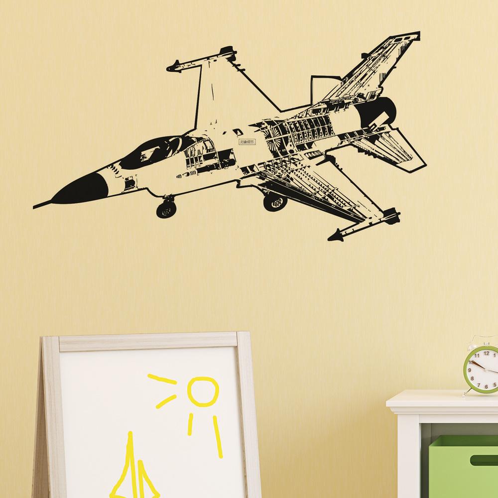 Very Detailed Fighting Falcon F16 Designed Wall Sticker Aviation Shop 