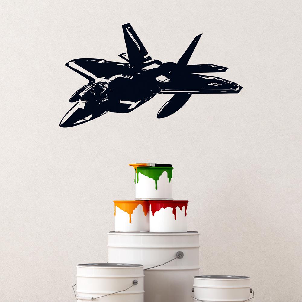 Military Jet Raptor Designed Wall Sticker Pilot Eyes Store 