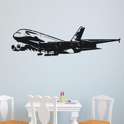 Airbus A380 on Approach aviation themed wall sticker, weather-resistant vinyl.