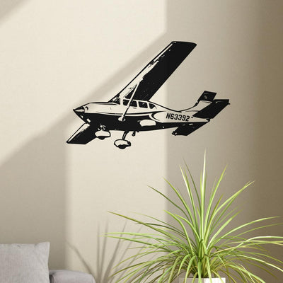 Cruising Amazing Cessna 172 Skyhawk aviation themed wall sticker, weather-resistant vinyl.
