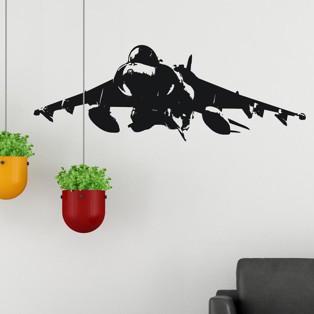 Military Jet on Approach Designed Wall Sticker Aviation Shop 