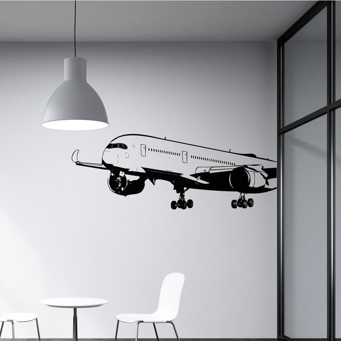 Departing Airbus A350 Designed Wall Sticker Pilot Eyes Store 