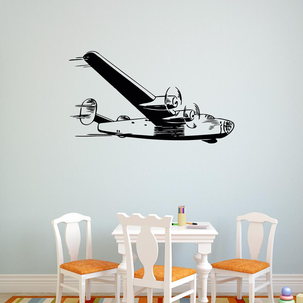Vintage Old Aircraft Designed Wall Sticker Pilot Eyes Store 