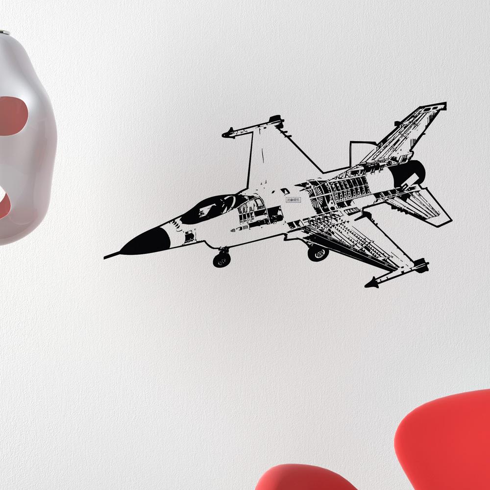 Very Detailed Fighting Falcon F16 Designed Wall Sticker Aviation Shop 