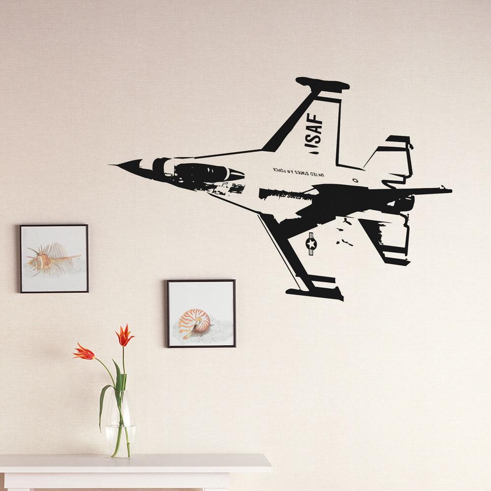 USAF Fighting Falcon F16 Designed Wall Sticker Aviation Shop 