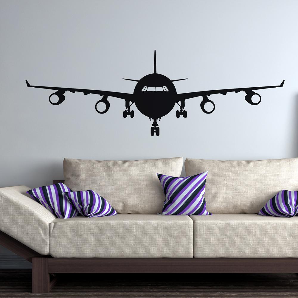 Face to Face with 4 Engine Jet Designed Wall Sticker Pilot Eyes Store 