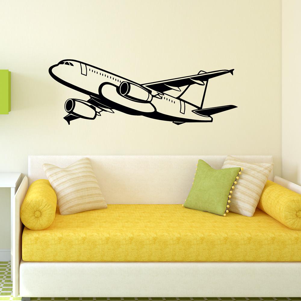 Amazing Silhouette of Airbus A320 Designed Wall Sticker Pilot Eyes Store 