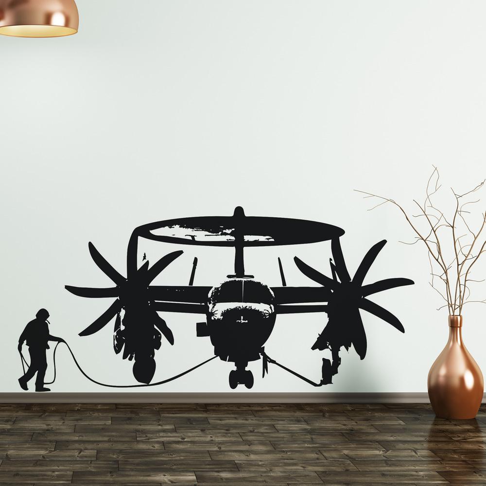 Military Turboprop Designed Wall Sticker Aviation Shop 