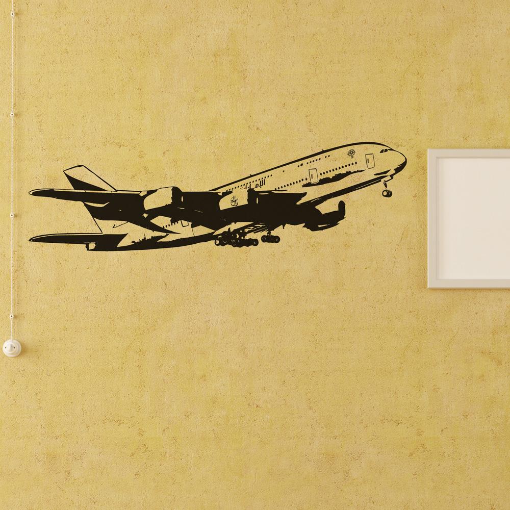 Departing Airbus A380 Designed Wall Sticker Pilot Eyes Store 