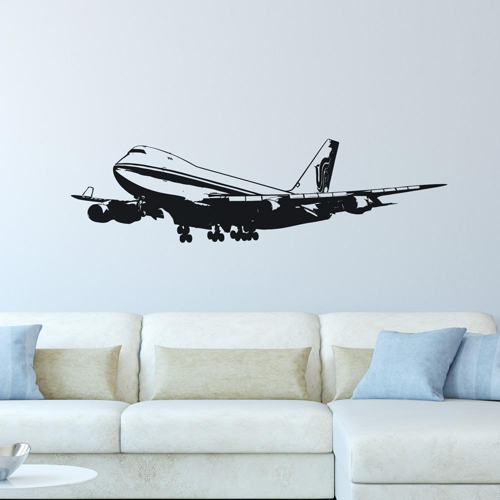 Boeing 747 on Approach Designed Wall Sticker Pilot Eyes Store 