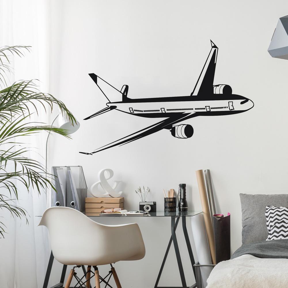 Airliner Jet from Side Designed Wall Sticker Aviation Shop 