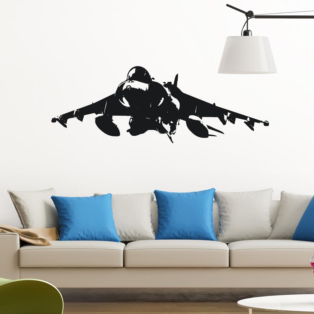 Military Jet on Approach Designed Wall Sticker Aviation Shop 