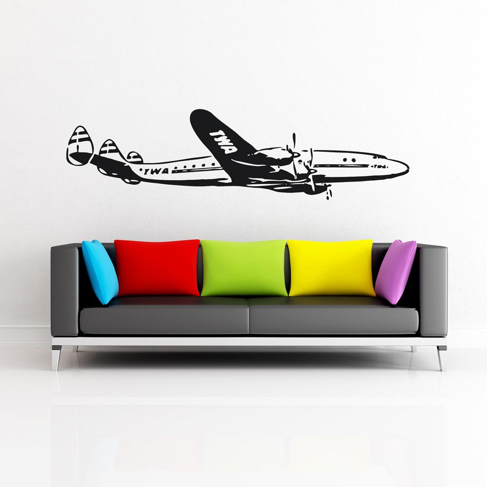 Old Turboprop Airplane Designed Wall Sticker Pilot Eyes Store 