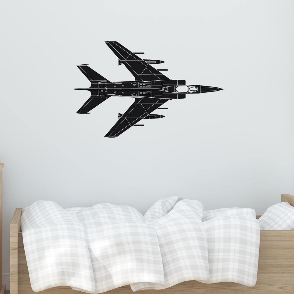 Detailed Superjet from Above Designed Wall Sticker Aviation Shop 