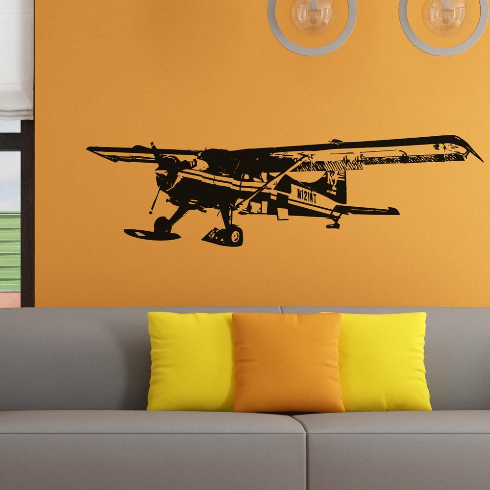 Amazing Snow Aircraft Designed Wall Sticker Pilot Eyes Store 