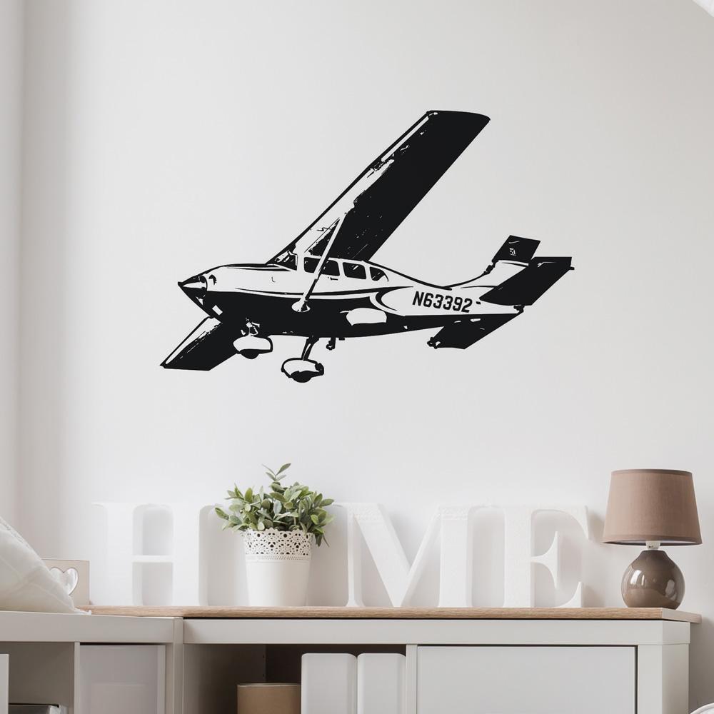 Cruising Amazing Cessna 172 Skyhawk Designed Wall Sticker Aviation Shop 
