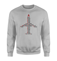Thumbnail for Airplane Shape Aviation Alphabet Designed Sweatshirts
