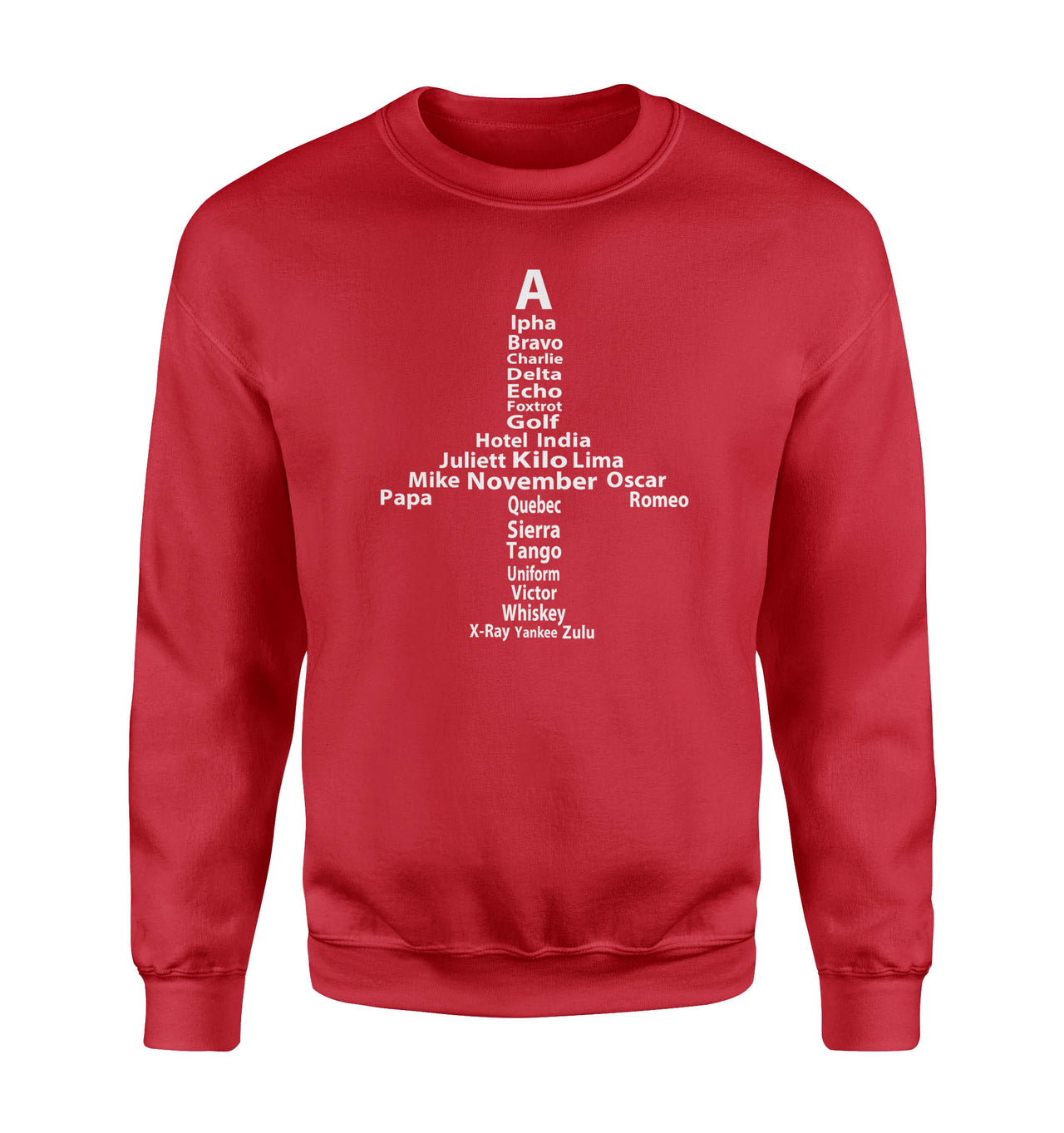 Airplane Shape Aviation Alphabet Designed Sweatshirts