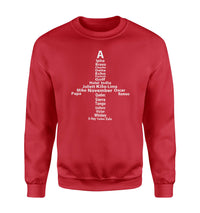 Thumbnail for Airplane Shape Aviation Alphabet Designed Sweatshirts