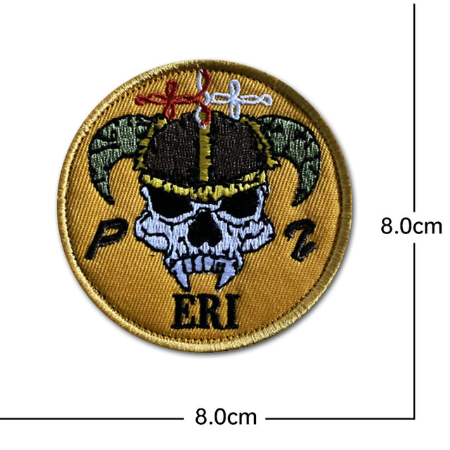 Round Skull Monkey Designed Embroidery Patch