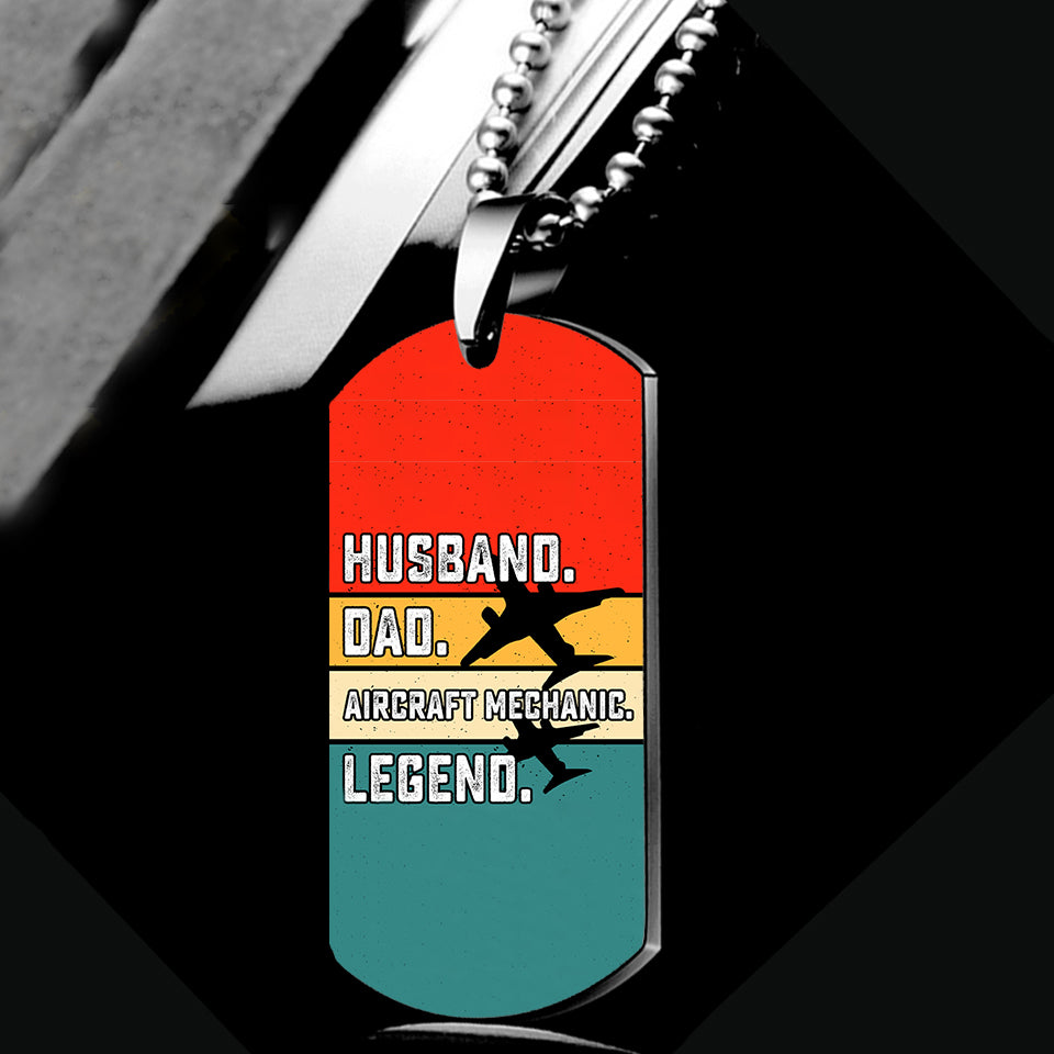 Husband & Dad & Aircraft Mechanic & Legend Designed Metal Necklaces