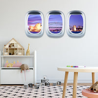 Thumbnail for Airplane Window & ydney Opera House View Printed Wall Window Stickers