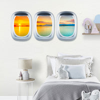 Thumbnail for Airplane Window & Lake View Printed Wall Window Stickers